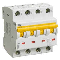 Автоматический выключатель ВА 47-60 4Р 16А 6 кА характеристика С ИЭК MVA41-4-016-C 
			