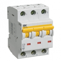Автоматический выключатель ВА 47-60 3Р 16А 6 кА характеристика D ИЭК MVA41-3-016-D 
			