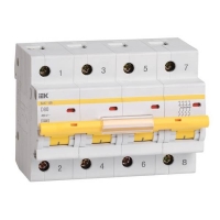 Автоматический выключатель ВА 47-100 4Р 10А 10 кА характеристика С ИЭК MVA40-4-010-C 
			